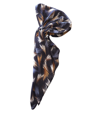 Revaz HS657H Navy Paint Strokes Adjustable Pre-Tied Bandanna with Velvet Grip Myselflingerie.com